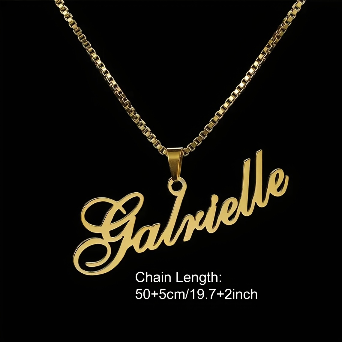 Custom Box Chain Name Necklace, 304 Stainless Steel Minimalist